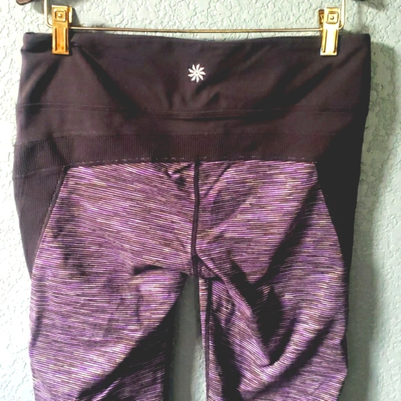 Athleta Purple Heather Striped Tangram Capri - Picture 4 of 6